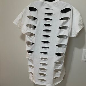 Fruit of the Loom White Cut-Out Men's Tee